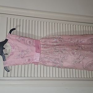 Pink embroidered dress